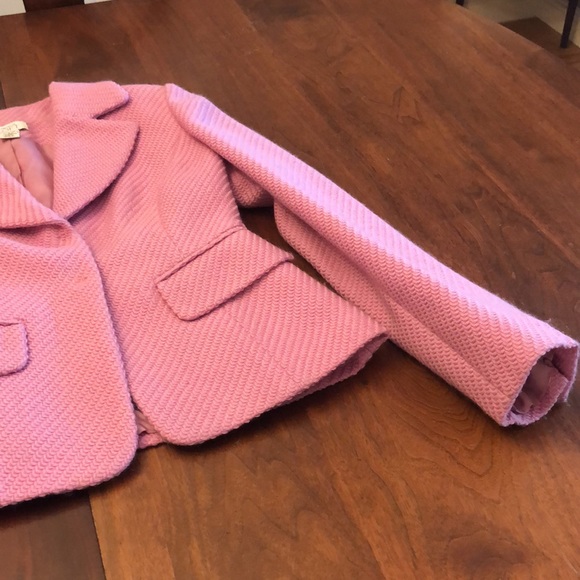 26 EUC WOOL Ann Taylor LOFT Barbie Pink blazer - Picture 4 of 5